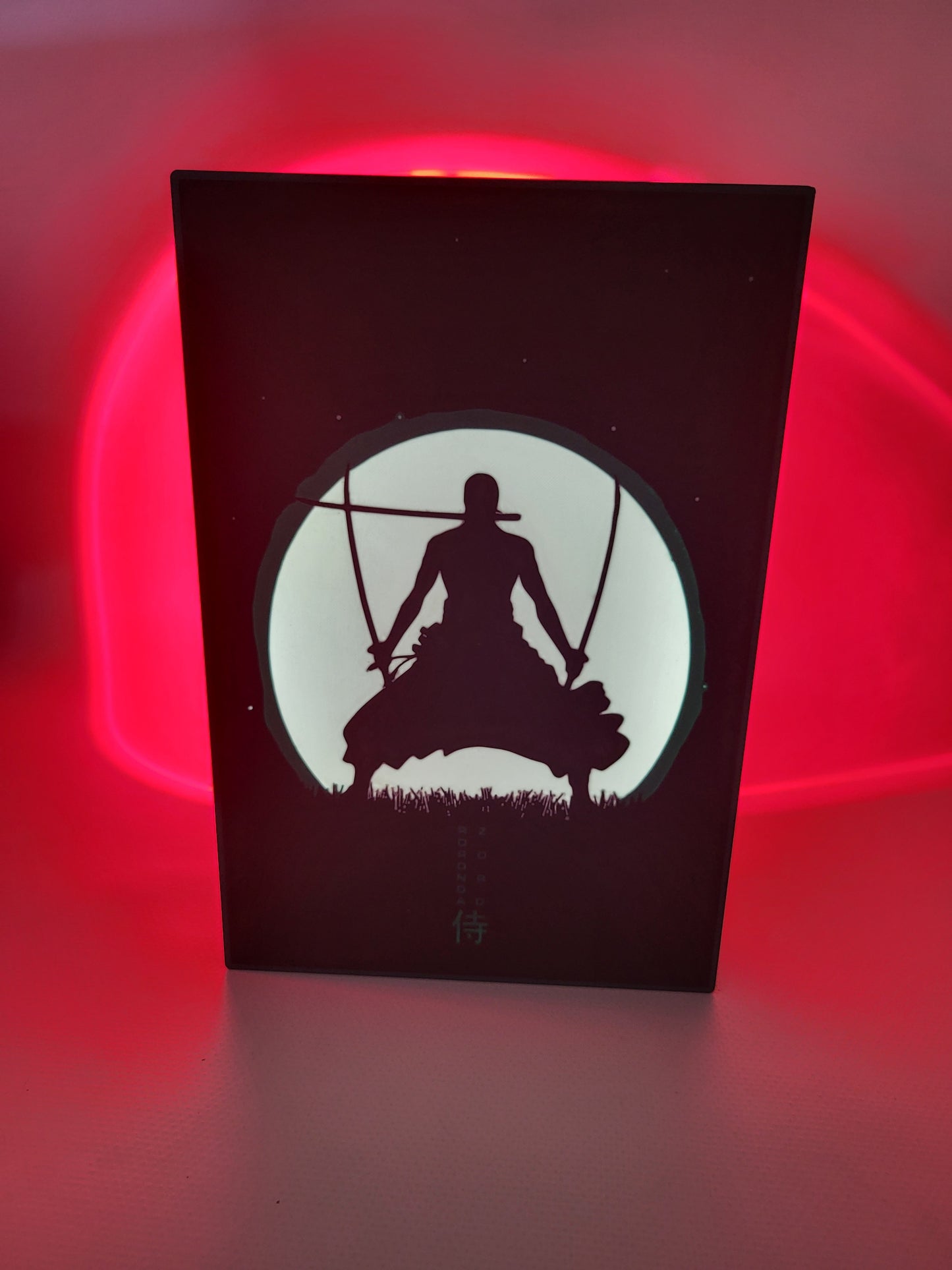 Roronoa Zoro LED Lightbox | One Piece Temalı Kablosuz Dekoratif Gece Lambası