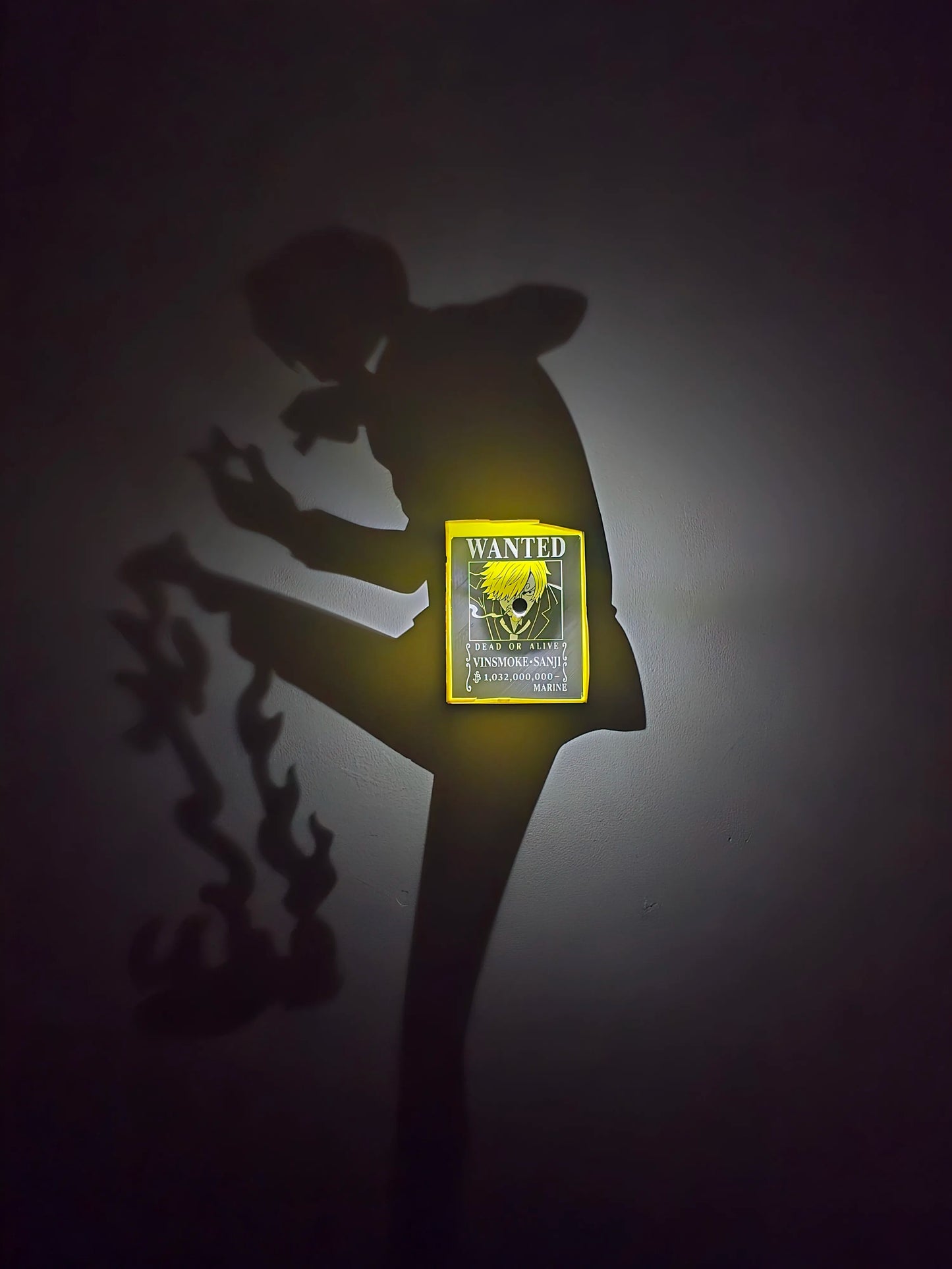 Vinsmoke Sanji Shadow Lamp | One Piece Temalı Dekoratif Gölge Lambası