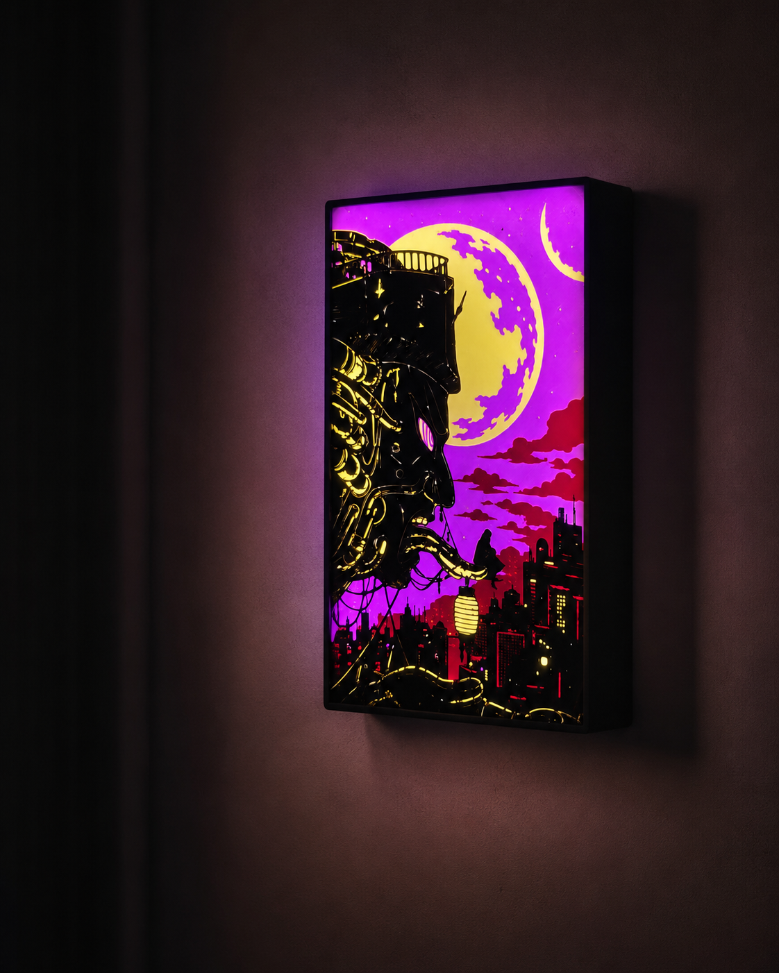 Naruto Pain LED Lightbox | Akatsuki Temalı Kablosuz Dekoratif Gece Lambası