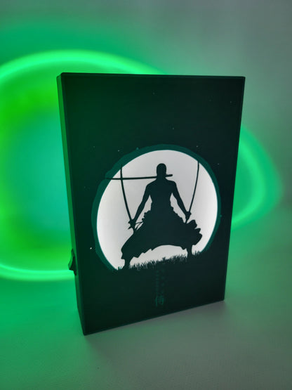 Roronoa Zoro LED Lightbox | One Piece Temalı Kablosuz Dekoratif Gece Lambası