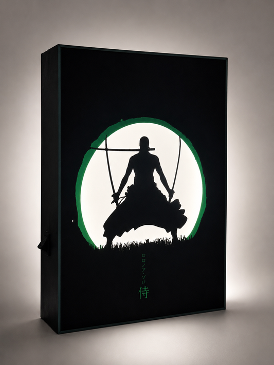 Roronoa Zoro LED Lightbox | One Piece Temalı Kablosuz Dekoratif Gece Lambası