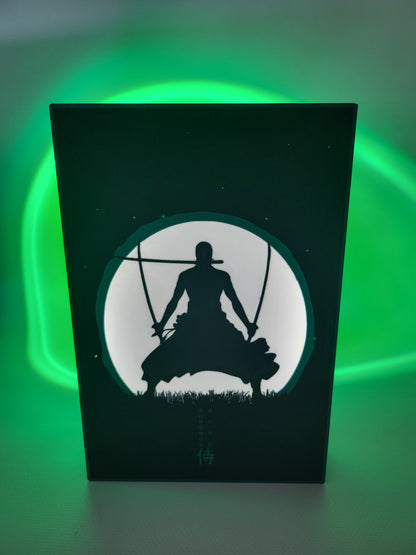 Roronoa Zoro LED Lightbox | One Piece Temalı Kablosuz Dekoratif Gece Lambası