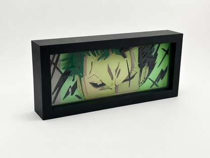 Zoro Katmanlı LED Lightbox | One Piece USB Dekoratif Gece Lambası